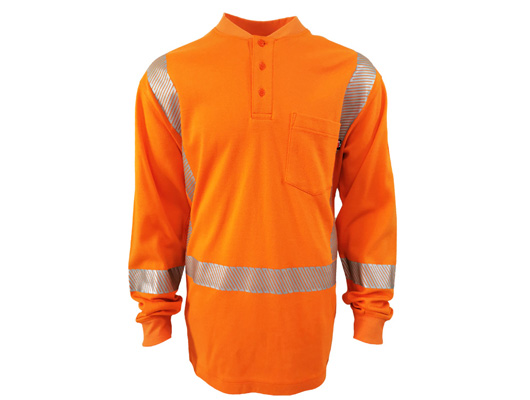 flame resistant reflective henley shirt